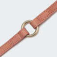 Bild in Galerie-Betrachter laden, Detailansicht der Leder Hundeleine in Rosé mit goldfarbener Schnalle von Cloud7.