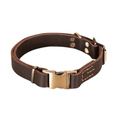 Bild in Galerie-Betrachter laden, Leder Hundehalsband – braun mit goldfarbener Metallschnalle, verstellbar
