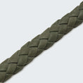Bild in Galerie-Betrachter laden, Flechtdetail Hundehalsband Nubukleder Olive rund – MVM