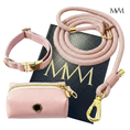 Bild in Galerie-Betrachter laden, Hundeleine und Halsband Set Rosa – PU-Leder, 1,5 m Leine
