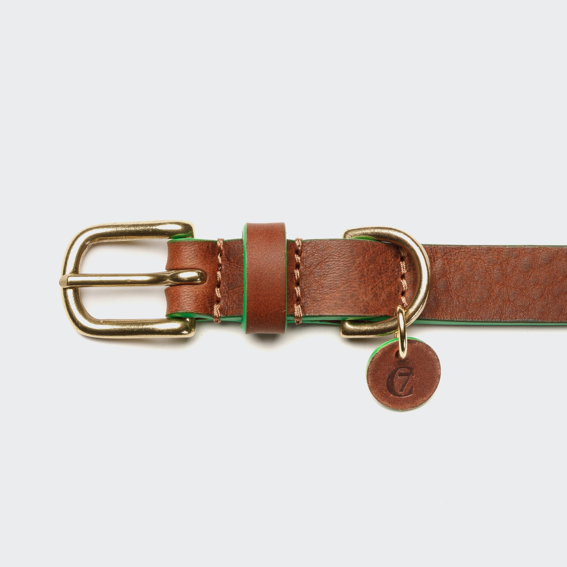 Hundehalsband Kings Park Cognac &Green I Cloud 7
