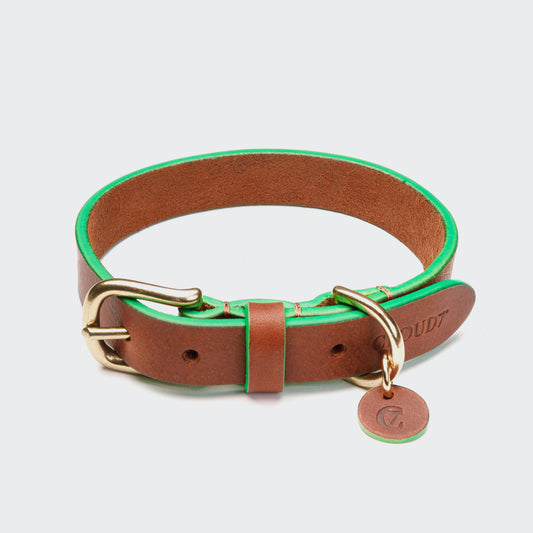 Hundehalsband Kings Park Cognac &Green I Cloud 7