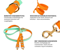 Bild in Galerie-Betrachter laden, Umhängeleine & Doppelleine für Hunde in Mint & Orange mit robustem Material und flexiblen Funktionen.
