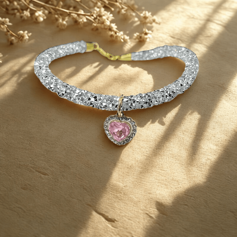 Halsbandschmuck für Katzen & Hunde – mit Kristallanhänger – Katzenhalsband – MVM