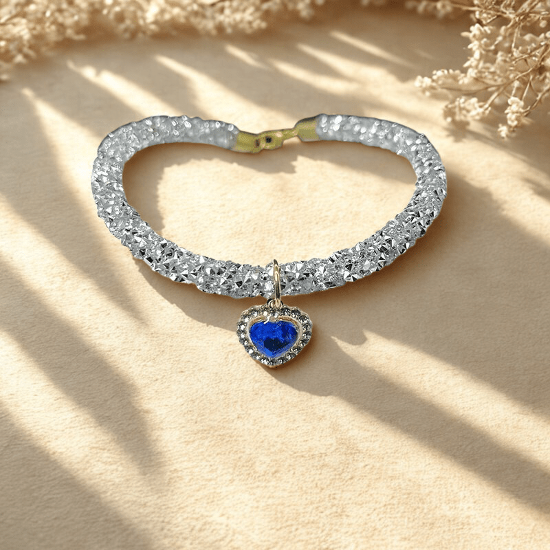 Halsbandschmuck für Katzen & Hunde – mit Kristallanhänger – Katzenhalsband – MVM