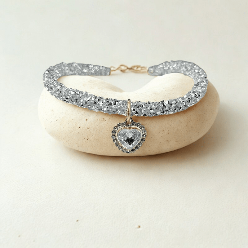 Halsbandschmuck für Katzen & Hunde – mit Kristallanhänger – Katzenhalsband – MVM