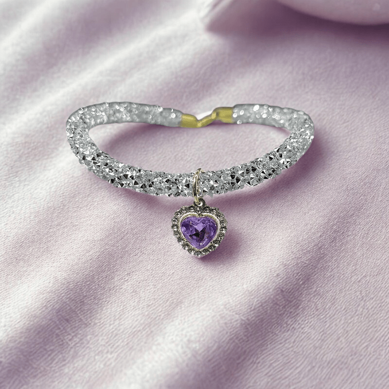 Halsbandschmuck für Katzen & Hunde – mit Kristallanhänger – Katzenhalsband – MVM