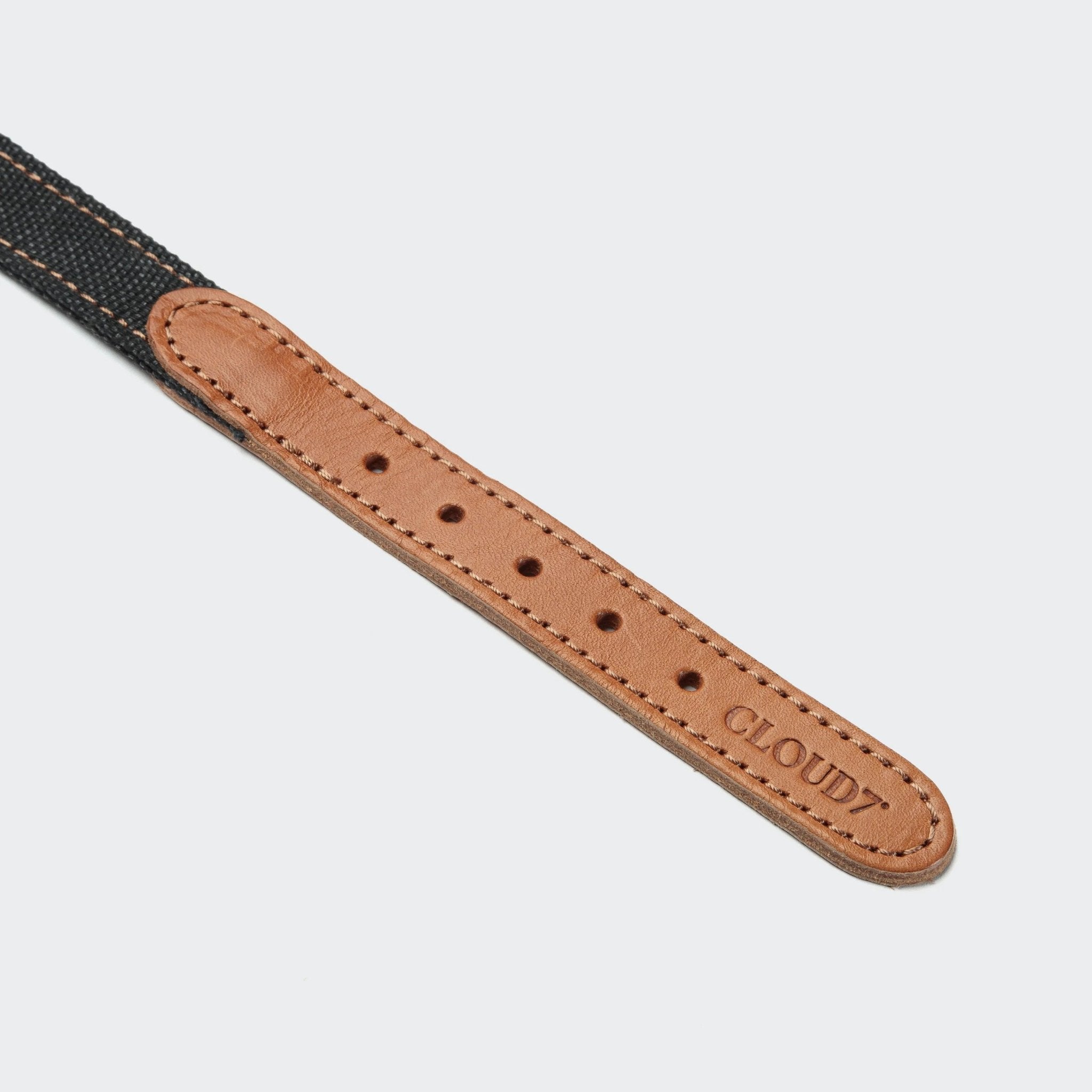 Hundehalsband – Canvas & Leder Black - Cognac – Hundehalsband – MVM
