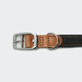 Bild in Galerie-Betrachter laden, Hundehalsband – Canvas & Leder Black - Cognac – Hundehalsband – MVM
