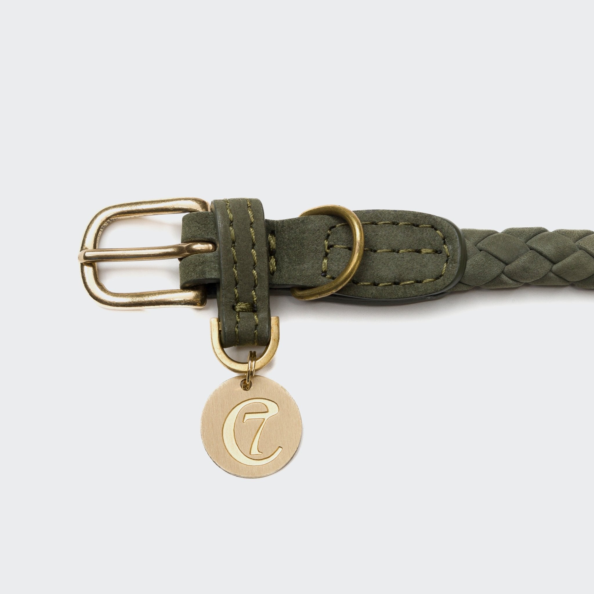 Hundehalsband Nubukleder Olivgrün – Hundehalsband – MVM