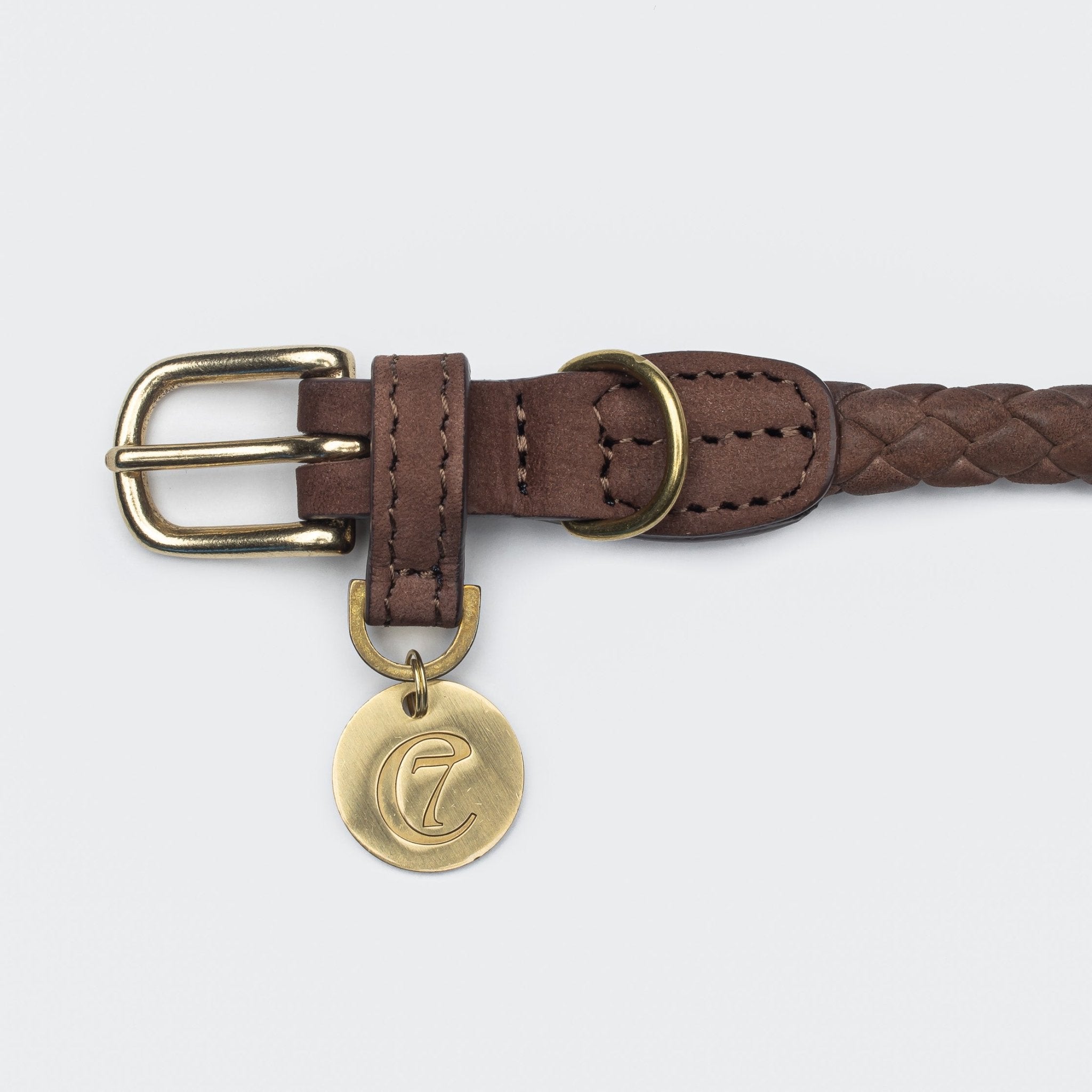 Hundehalsband – Rundgeflochtenes Nubukleder – Hundehalsband – MVM