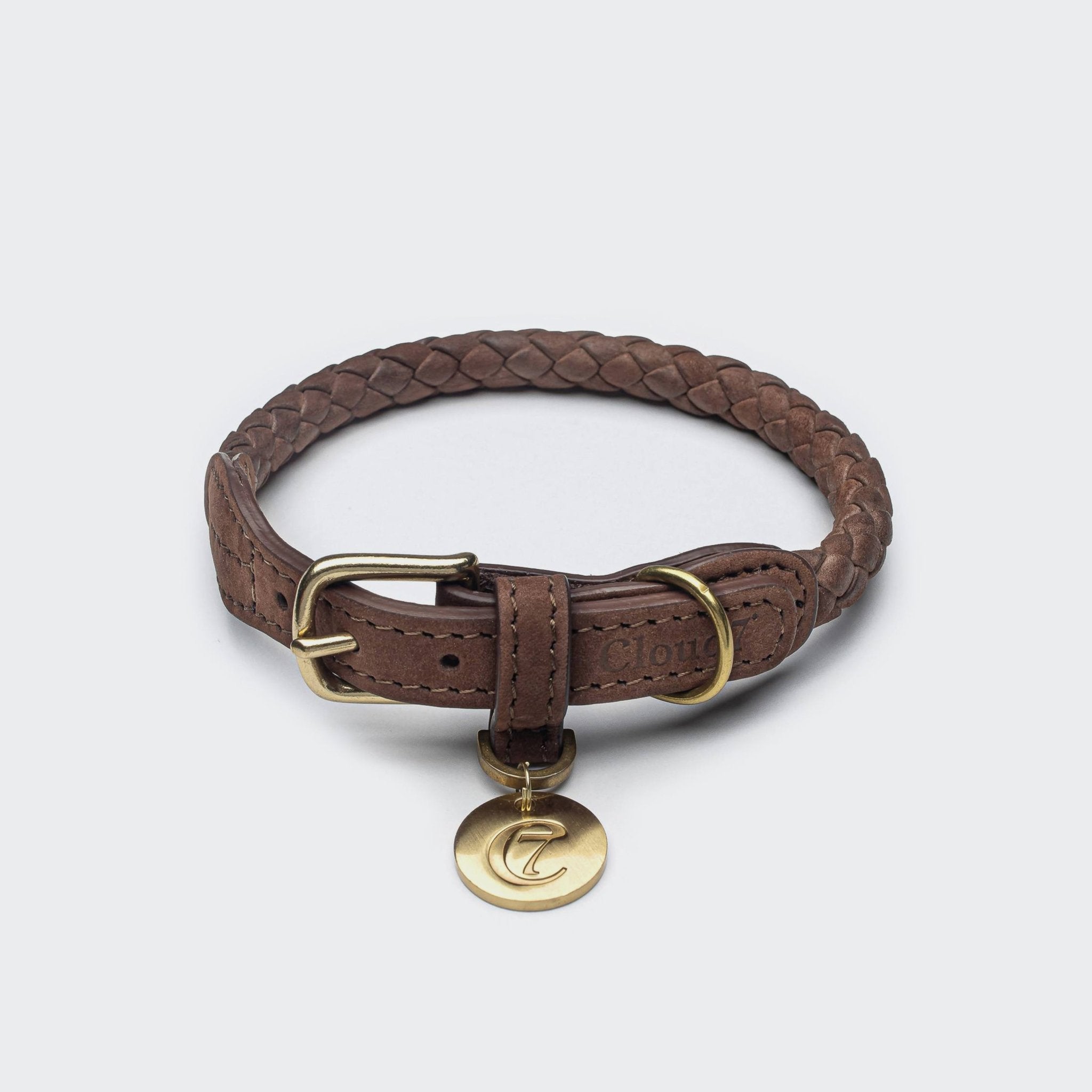 Hundehalsband – Rundgeflochtenes Nubukleder – Hundehalsband – MVM
