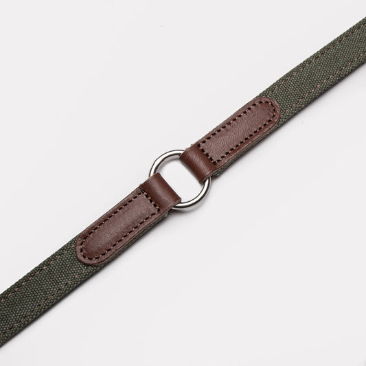 Hundeleine 3 - in - 1 – Leder & Canvas Olive – Hundeleine – MVM