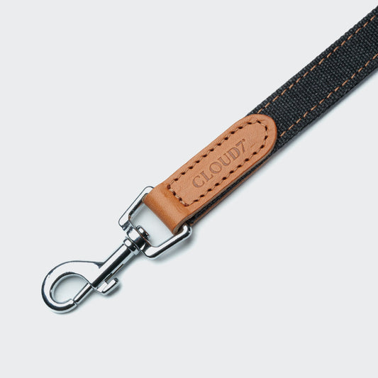 Hundeleine TIVOLI 3 - in - 1 – Leder & Canvas Black / Cognac – Hundeleine – MVM